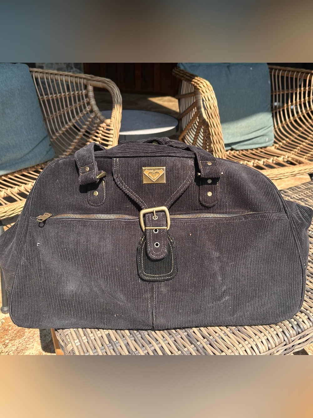 Vintage Roxy Dark Brown Corduroy Duffel